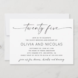 Convites Festa de Foto do Aniversário do Casamento Moderno