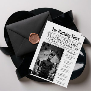 Convites Festa de Fotografias de Diversão Única do Jornal