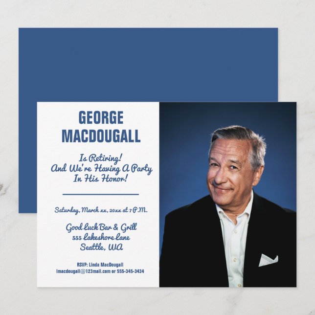 Convites Festa de Fotografias de Retirada Feliz (Frente/Verso)