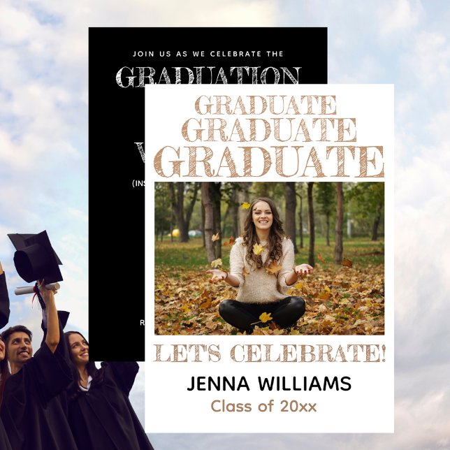 Convites Festa de Fotos de Formatura (Graduate Photo Announcement Party Invitation)