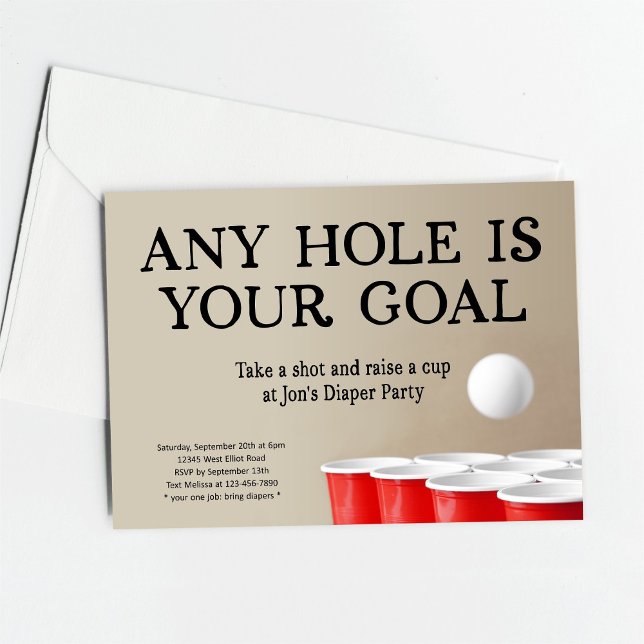 Convites Festa de Fralda de Beer Pong Engraçada (Criador carregado)