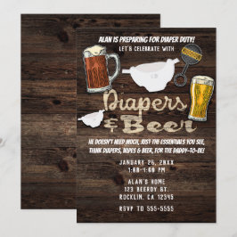 Convites Festa de Fraldas e Cerveja Homens Senhor Pai Para 