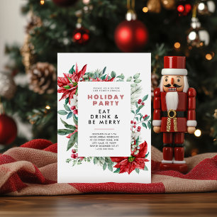 Convites Festa de Frame de Poinsettia no Natal