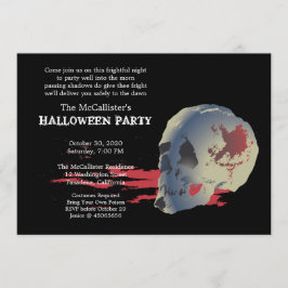 Convites Festa de Fright Night Skull Halloween