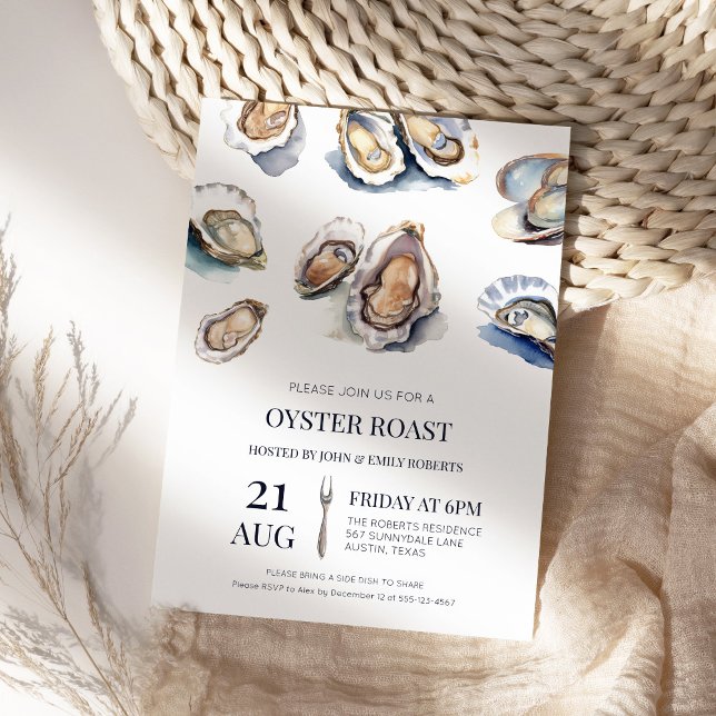 Convites Festa de frutos do mar assados de verão com ostras (Criador carregado)