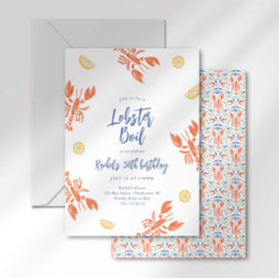 Convites Festa de frutos do mar fervura de lagosta listras 