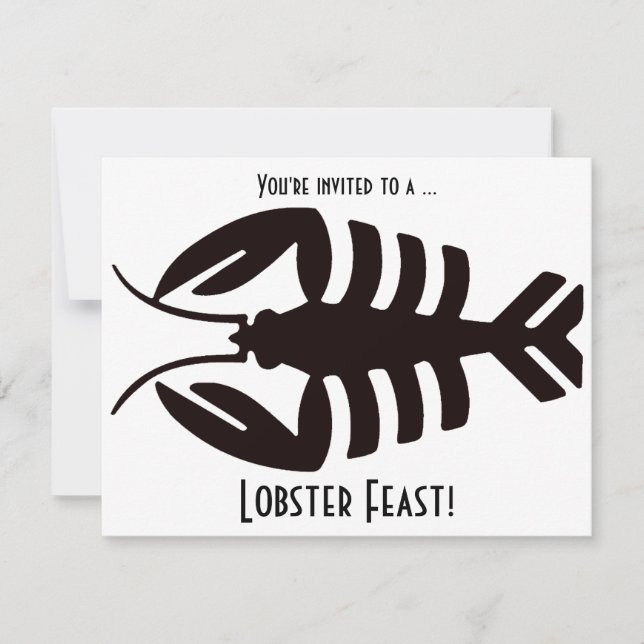 Convites Festa de frutos do mar lagosta Art Deco Vintage (Frente)