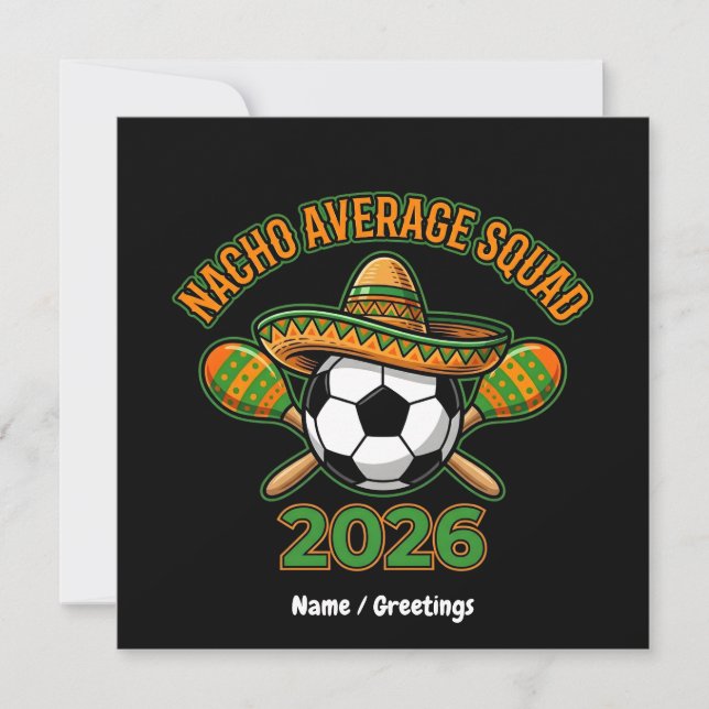 Convites Festa de Futebol da Turma do Nacho 2026 Sombrero (Frente)