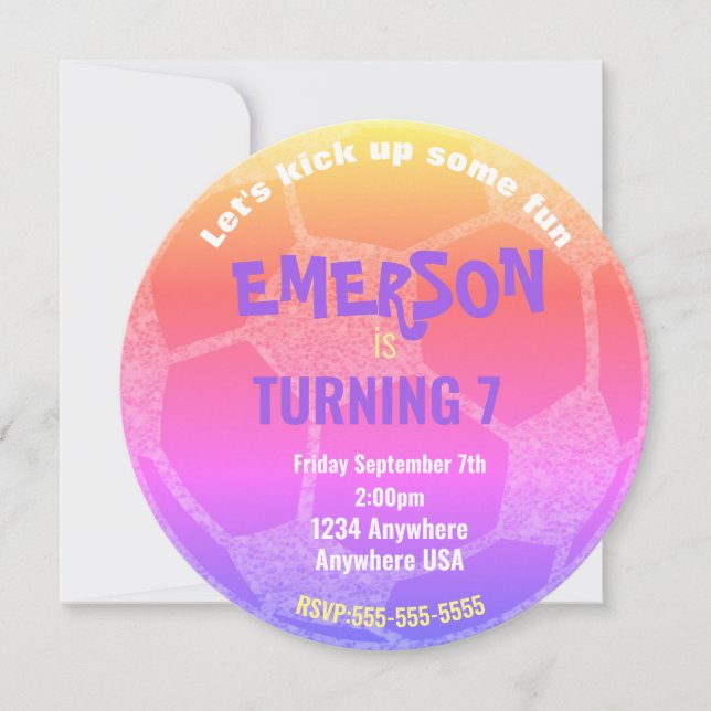 Convites Festa de futebol do Pastel Soccer (Frente)