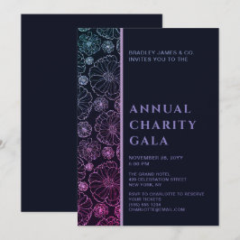 Convites Festa de Gala de Elegante Blue Botanic Charity Eve