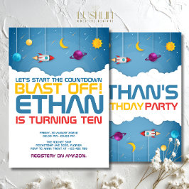 Convites Festa de Galáxia Cósmica de Aniversário do Espaço 