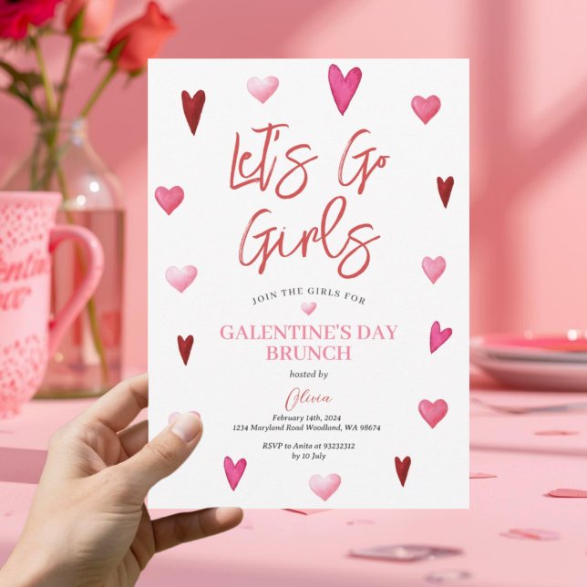 Convites Festa de Galentine's Day Brunch Jantar Dia dos Nam (Criador carregado)