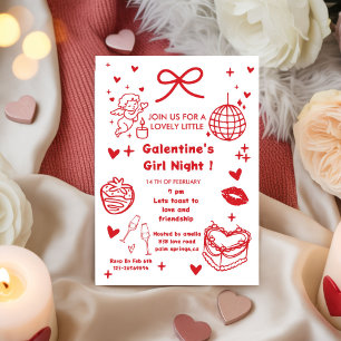 Convites Festa de Galentines, Noite de São Valentão Desenha