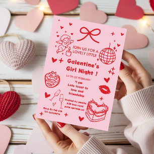 Convites Festa de Galentines, Noite de São Valentão Desenha