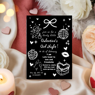 Convites Festa de Galentines, Noite de São Valentão Desenha