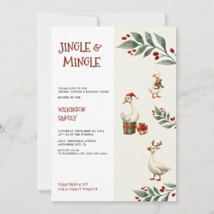 Convites Festa de Gansos Jingle Mingle no Feriado