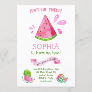 Convites Festa de Garota de Aniversário do Verão da Melan