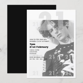 Convites Festa de Garota do aniversário de 21 anos Moderno 