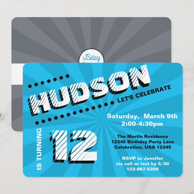 Convites Festa de Garoto de Grafite de Adolescente/Adolesce (Frente/Verso)