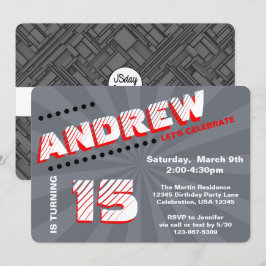 Convites Festa de Garoto de Grafite de Adolescente/Adolesce