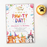 Festa de Gatos Gatinhos Balões Coloridos 1º Aniver