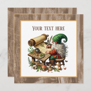 Convites Festa de Gnomo escrevendo