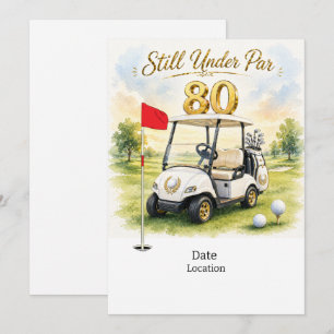 Convites Festa de Golfe 80º Aniversário Salve a Data para