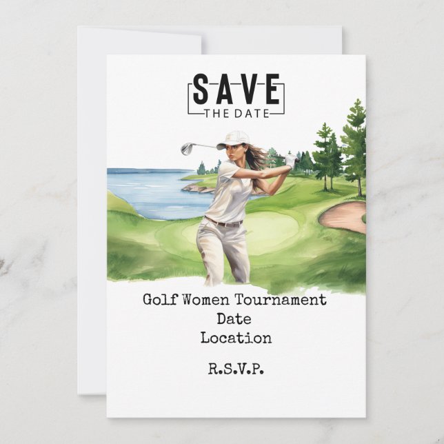 Convites Festa de Golfe Salve a Data (Frente)