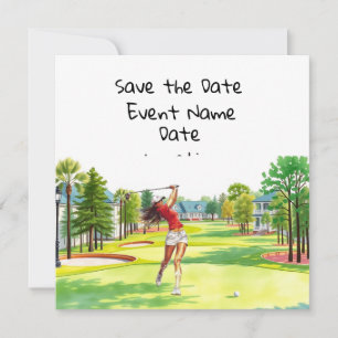 Convites Festa de Golfe Save the Date para festa de golfist