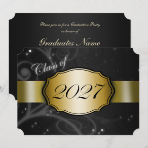 Convites Festa de Graduação Black and Gold 2027