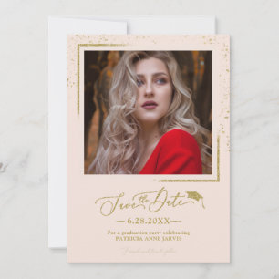 Convites Festa de Graduação Chic Script Save The Date Doura