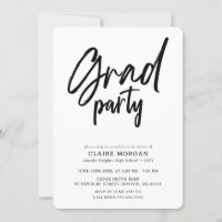 Festa de Graduação com Estilo Elegante Preto e Let