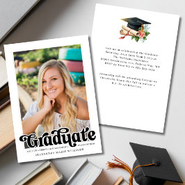 Convites Festa de Graduação com Foto em Estilo Retrô