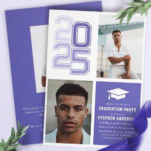 Convites Festa de Graduação com Foto em Roxo Moderno de Uni
