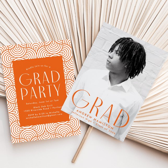 Convites Festa de Graduação com Foto Laranja de Simplicidad (Criador carregado)