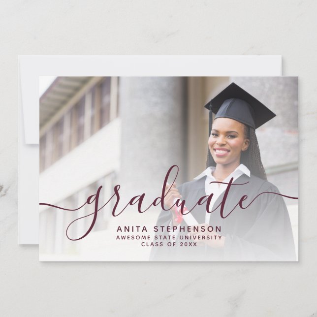 Convites Festa de Graduação com Foto Personalizada em Scrip (Frente)