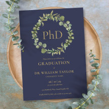 Festa de Graduação com Grau de PhD em Azul Marinho