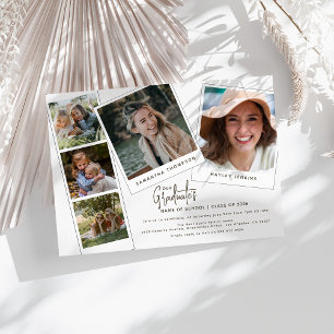 Convites Festa de Graduação Conjunta Moderna Mínima com 5 F