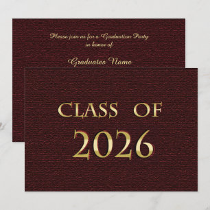 Convites Festa de Graduação da Turma de 2026 em Vinho e Dou