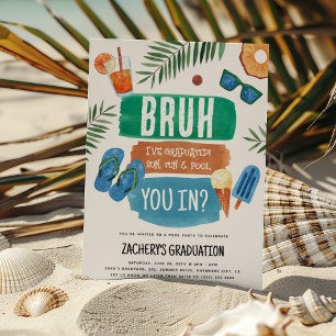 Convites Festa de Graduação do Bruh na Piscina 