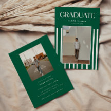 Festa de Graduação Listrada de 2 Fotos Verde Moder