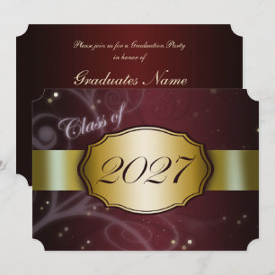 Convites Festa de Graduação Marrom e Dourado 2027