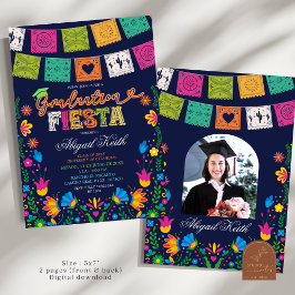 Convites Festa de Graduação Mexicana Talavera Colorida Escu