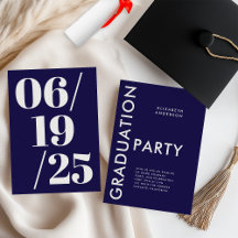 Festa de Graduação Moderna e Ousada Azul Marinho e