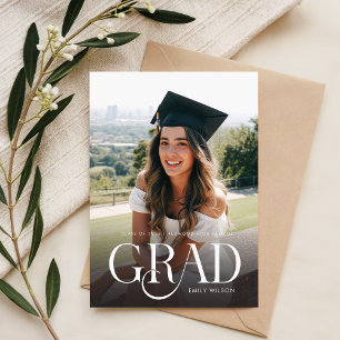 Convites Festa de Graduação Moderna Mínima com Duas Fotos