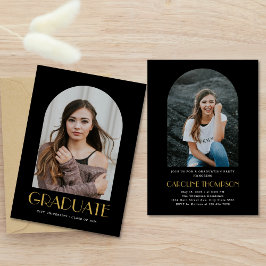 Convites Festa de Graduação Moderno Arco de Foto Amarelo Pr