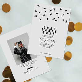 Convites Festa de Graduação Prata e Preto Lançamento de Boi