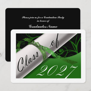Convites Festa de Graduação Verde e Branco