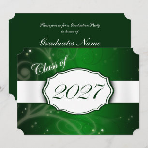 Convites Festa de Graduação Verde e Branco 2027