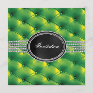 Convites Festa de Gravata Preta Diamante Preto Verde Lima